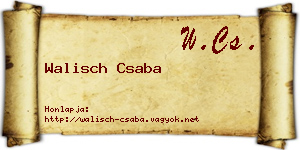 Walisch Csaba névjegykártya